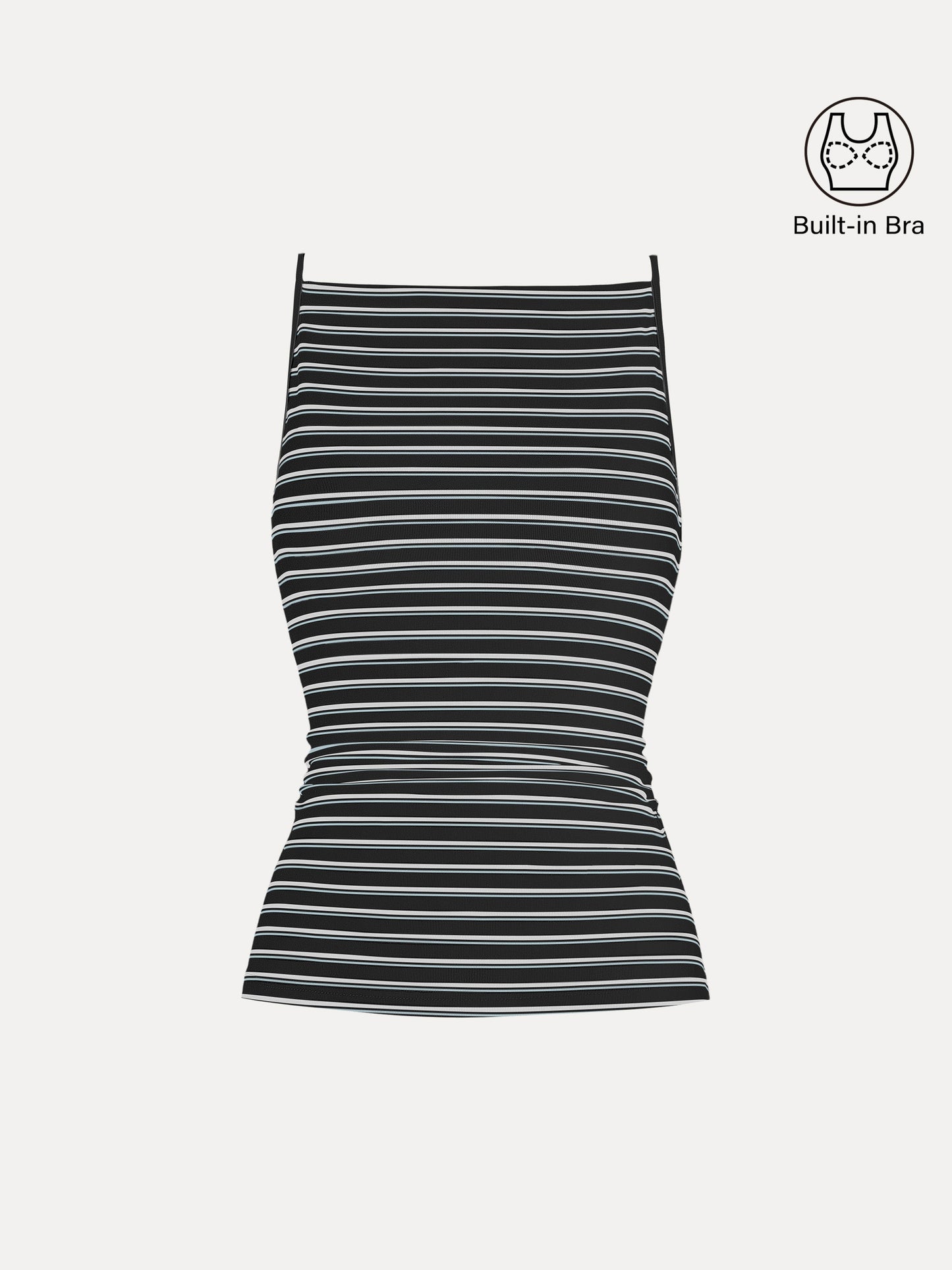 Striped Side Ruched Spaghetti New Airy Brami