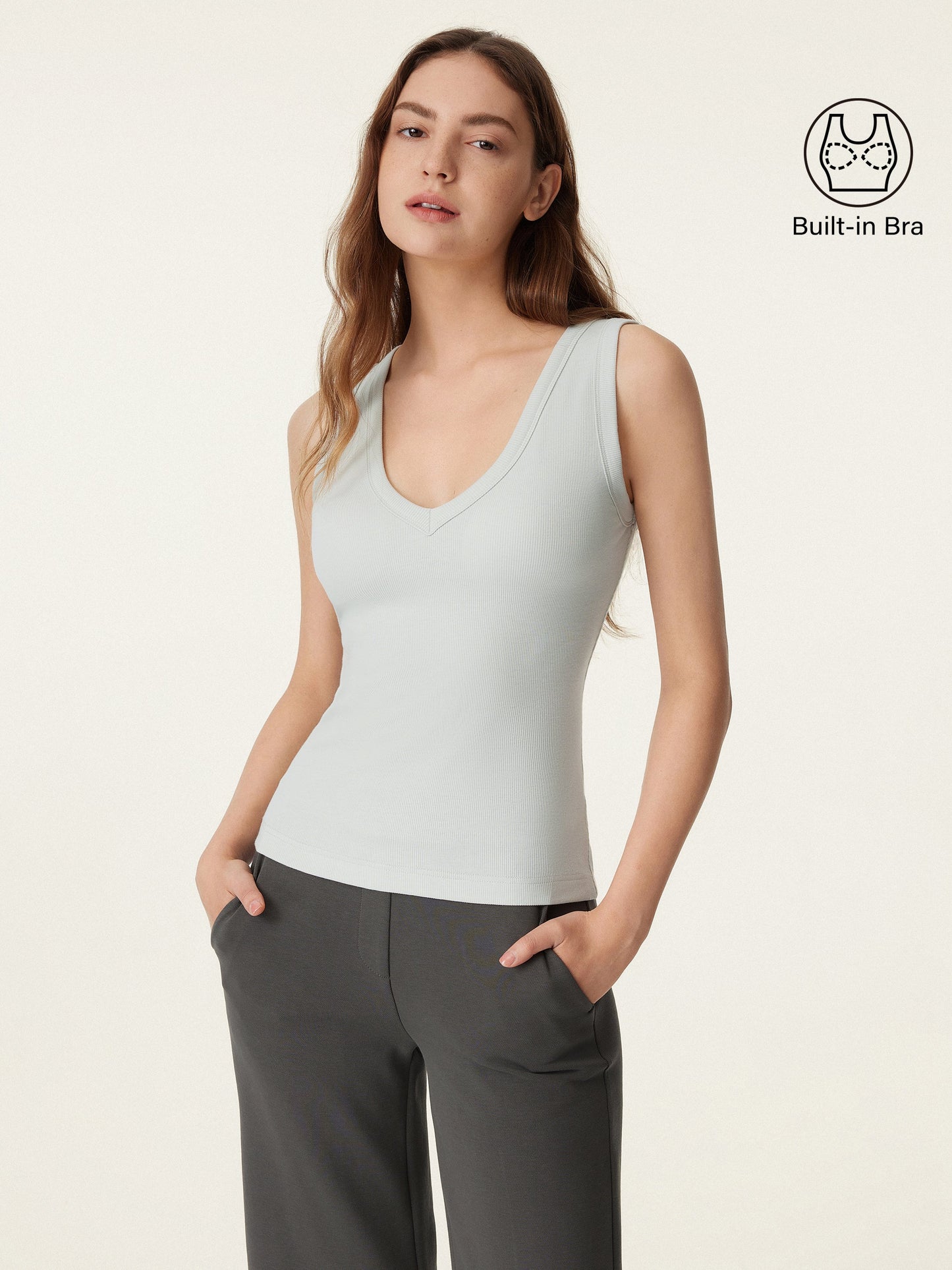 Stretchy V-neck Cotton New Airy Brami Tank