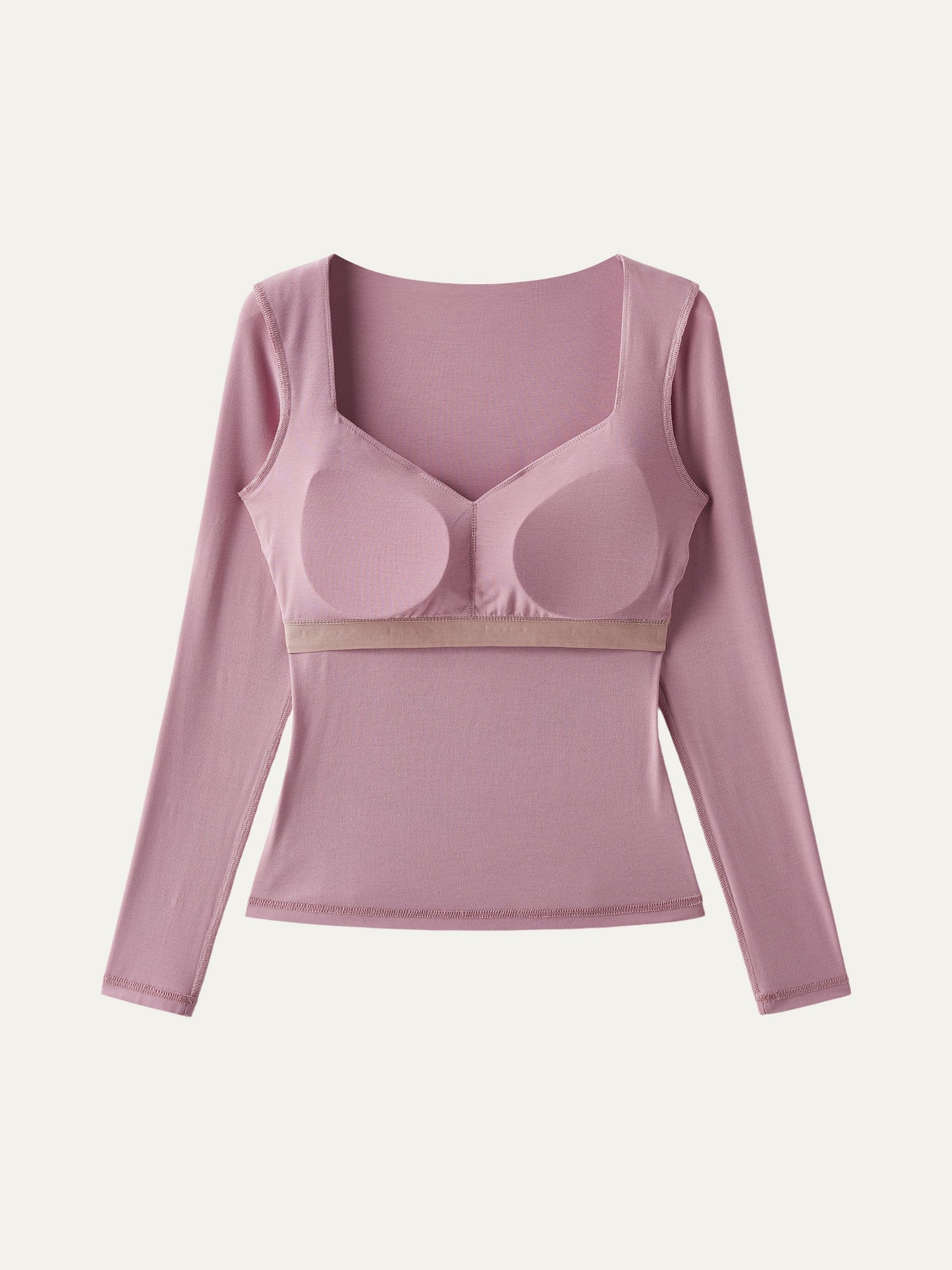 Sweetheart Neck Long Sleeve Lightweight Brami Top