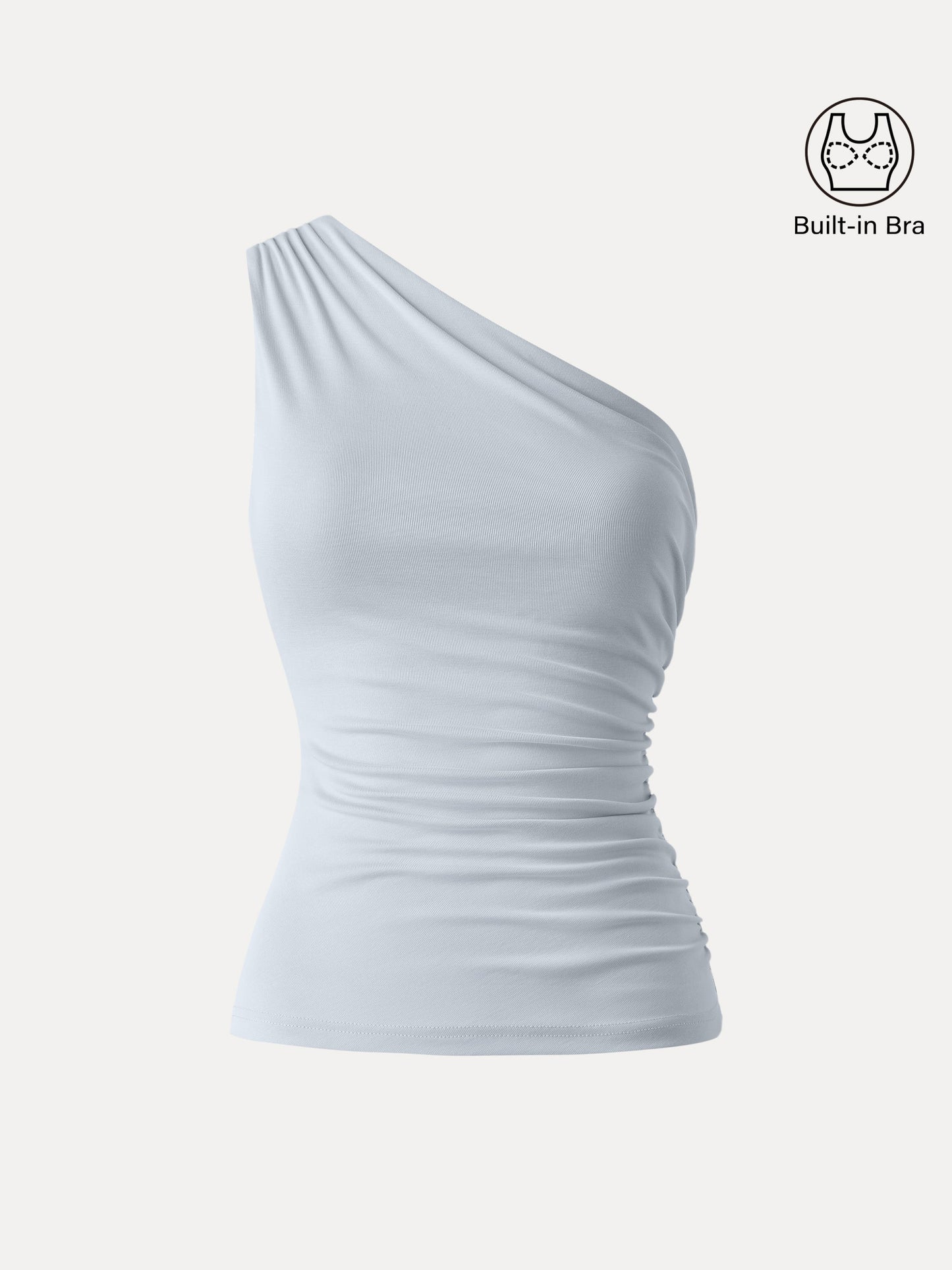 Sandwashed One Shoulder Ruched Brami