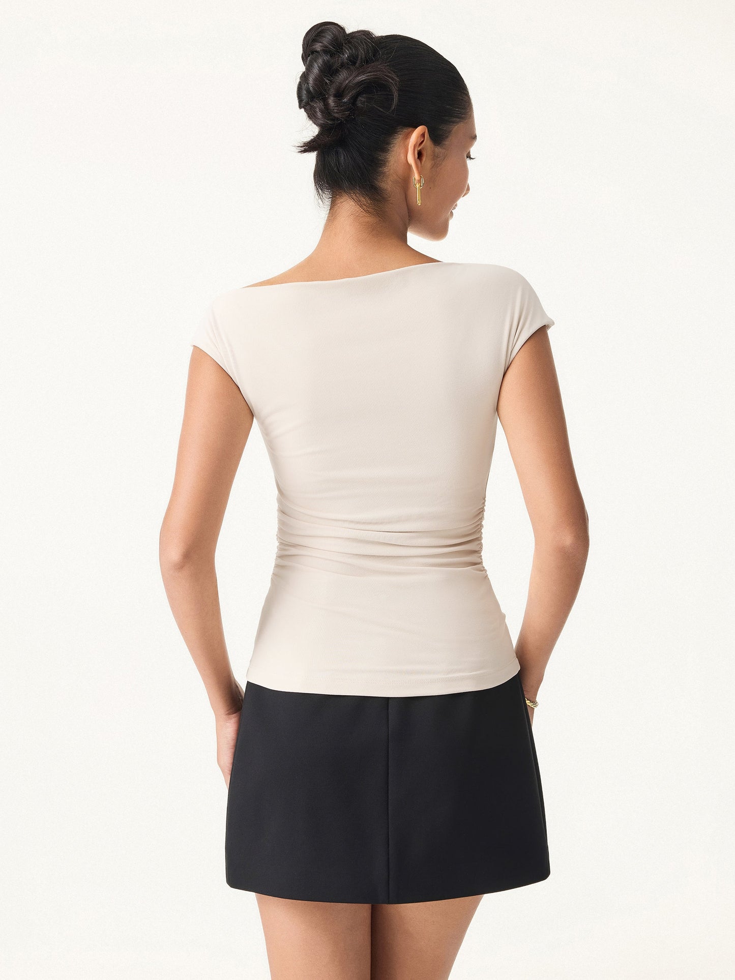 Flap Collar Side Ruched New Airy Brami
