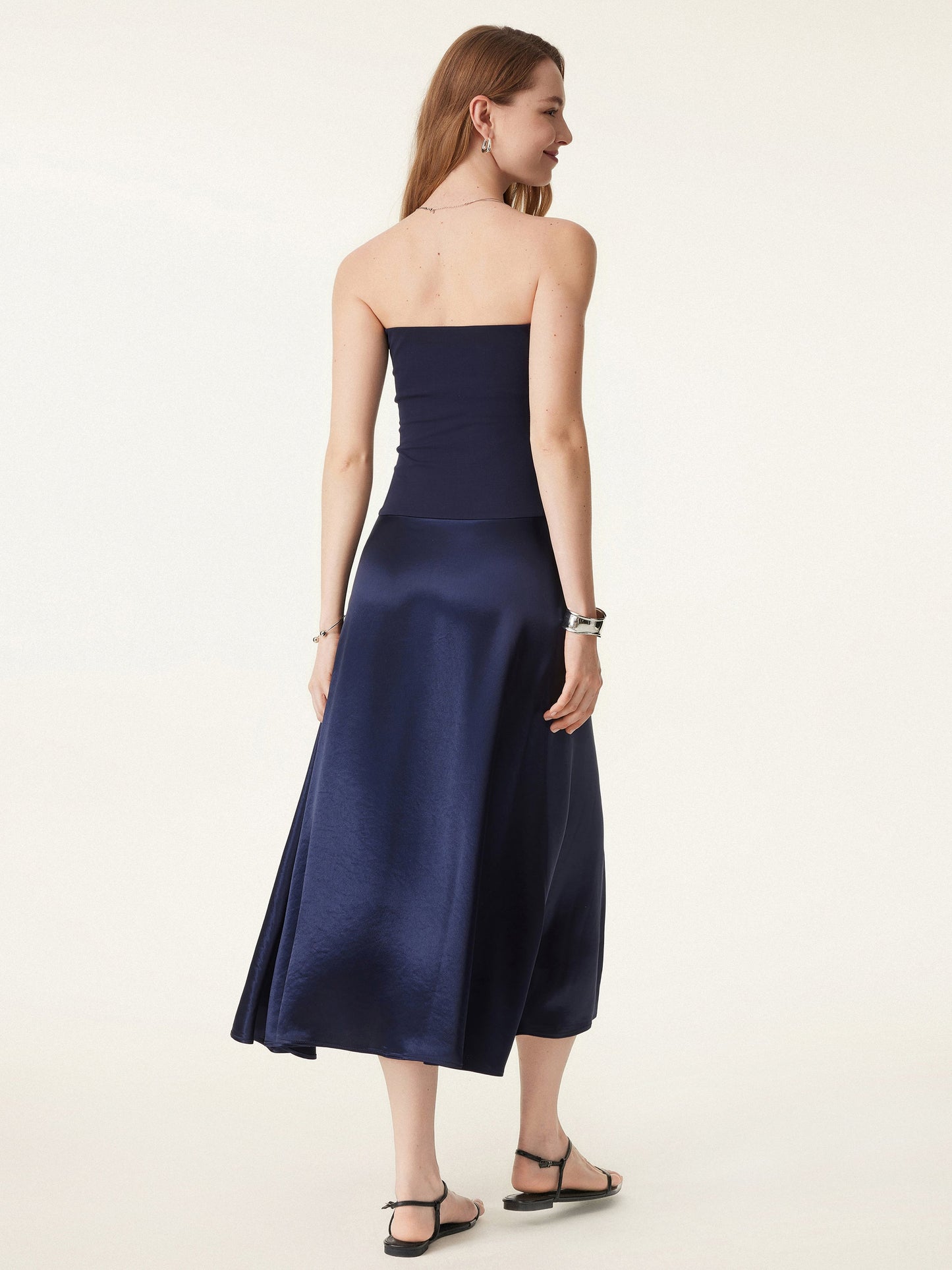 Midnight Acetate Non-slip Strapless Midi Brami Dress