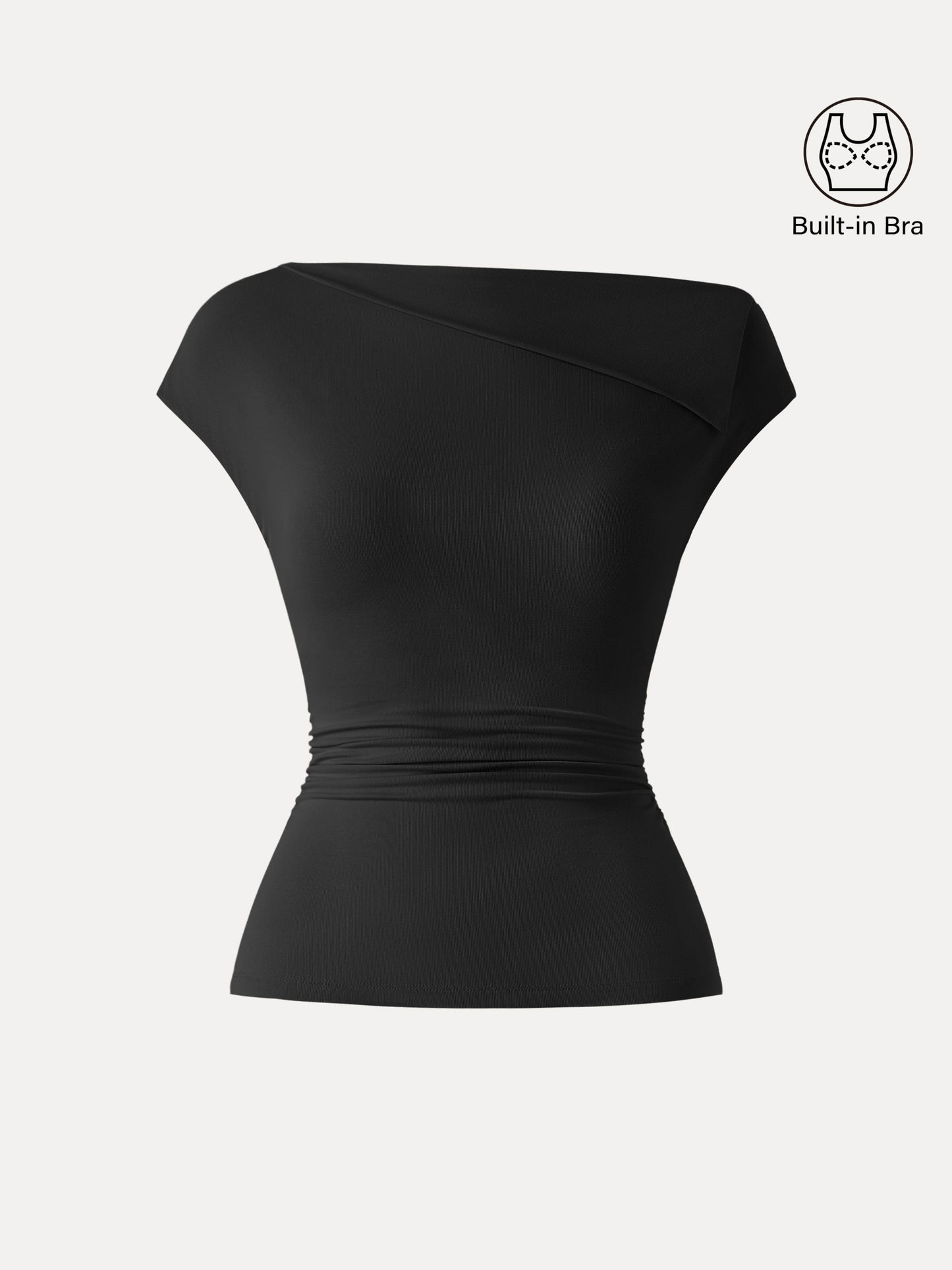 Flap Collar Side Ruched New Airy Brami