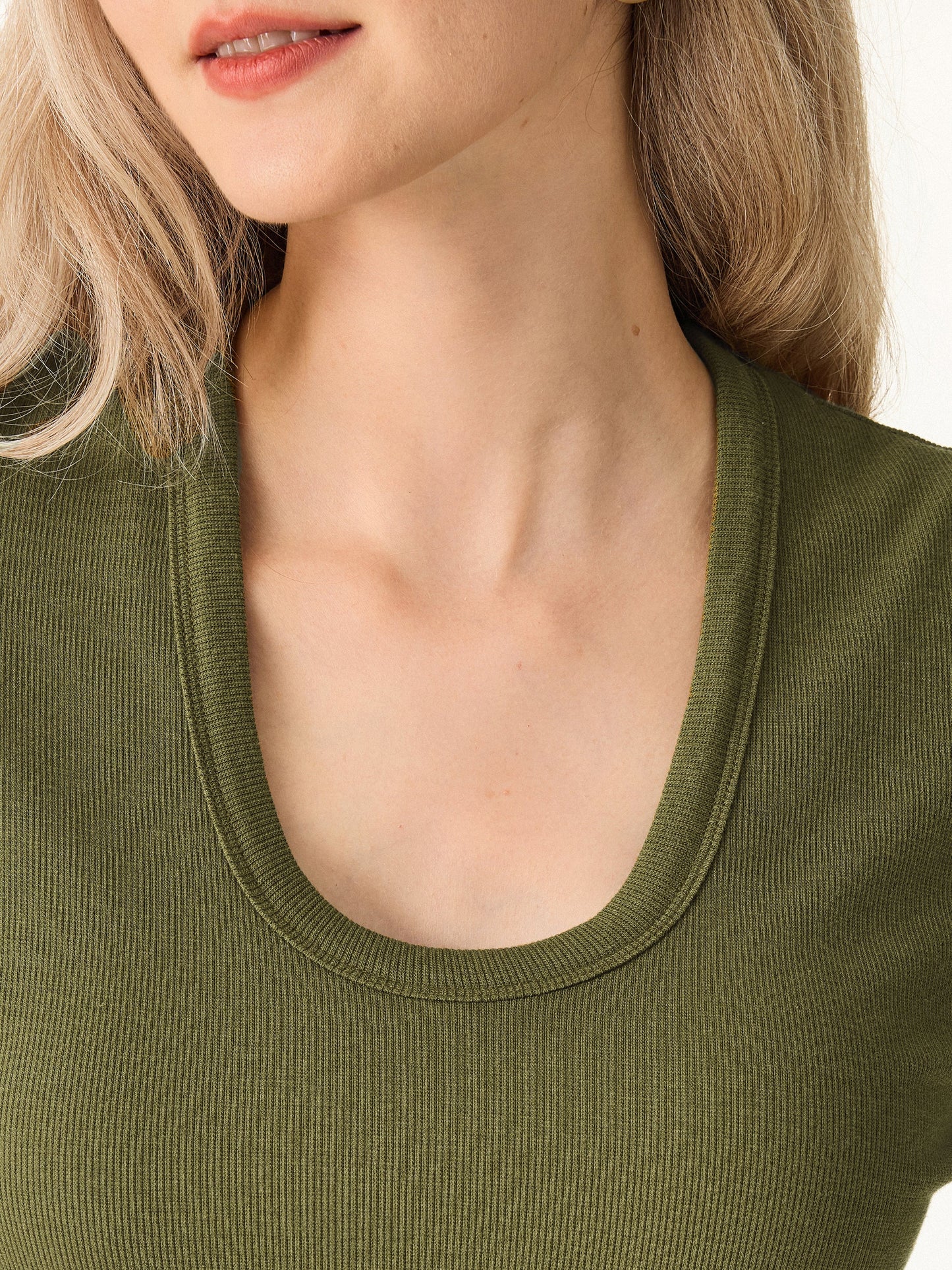 Essential Stretch Cotton U-neck 3/4 Sleeve Brami