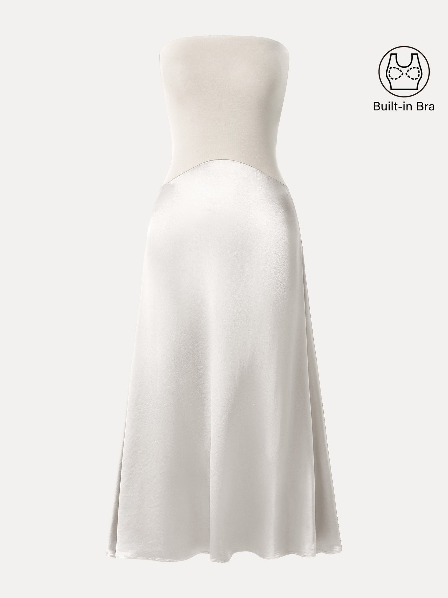 Midnight Acetate Non-slip Strapless Midi Brami Dress