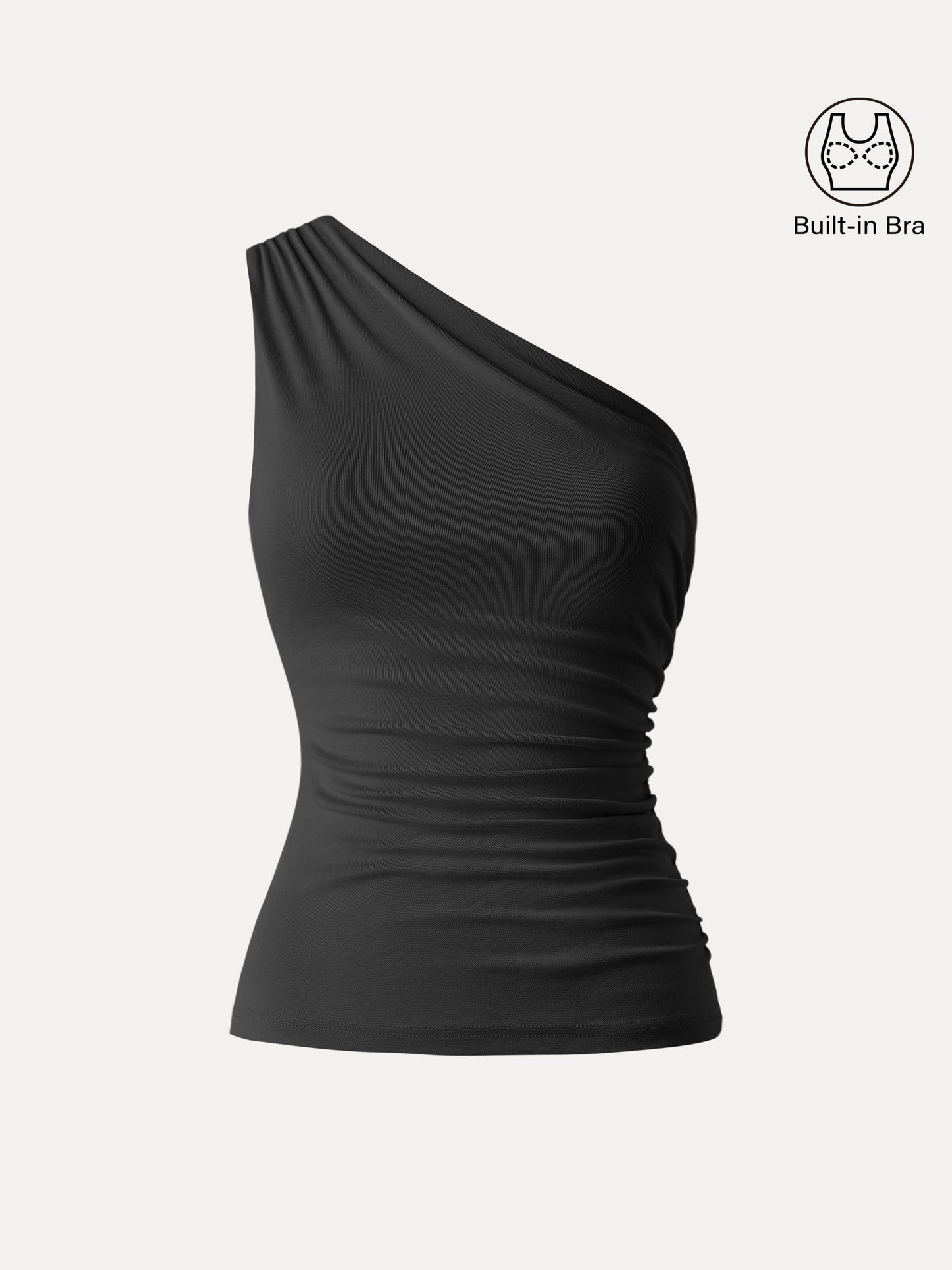 Sandwashed One Shoulder Ruched Brami