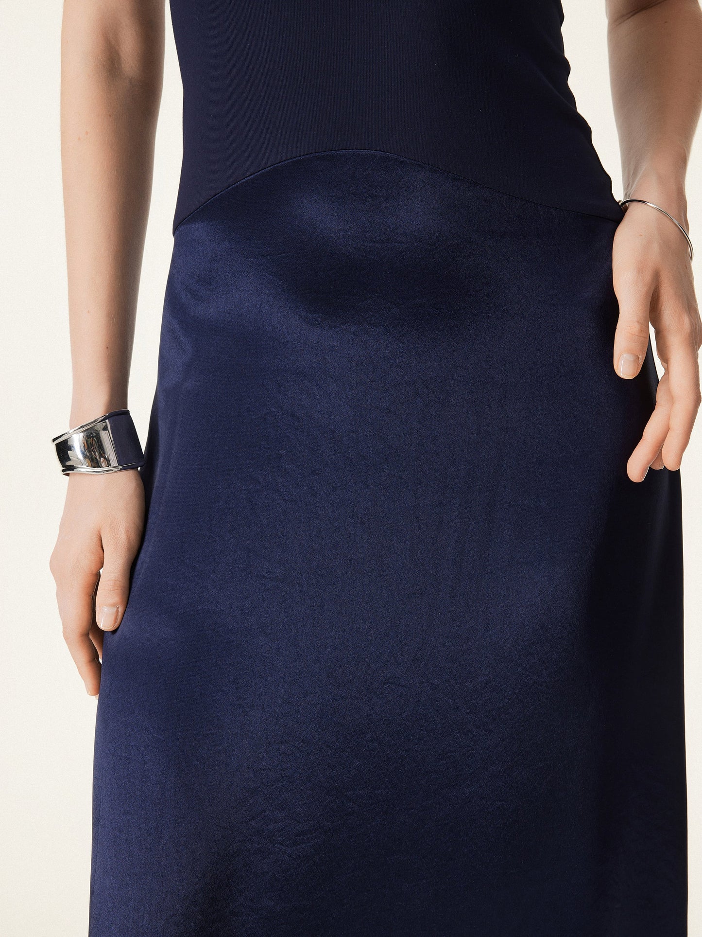 Midnight Acetate Non-slip Strapless Midi Brami Dress