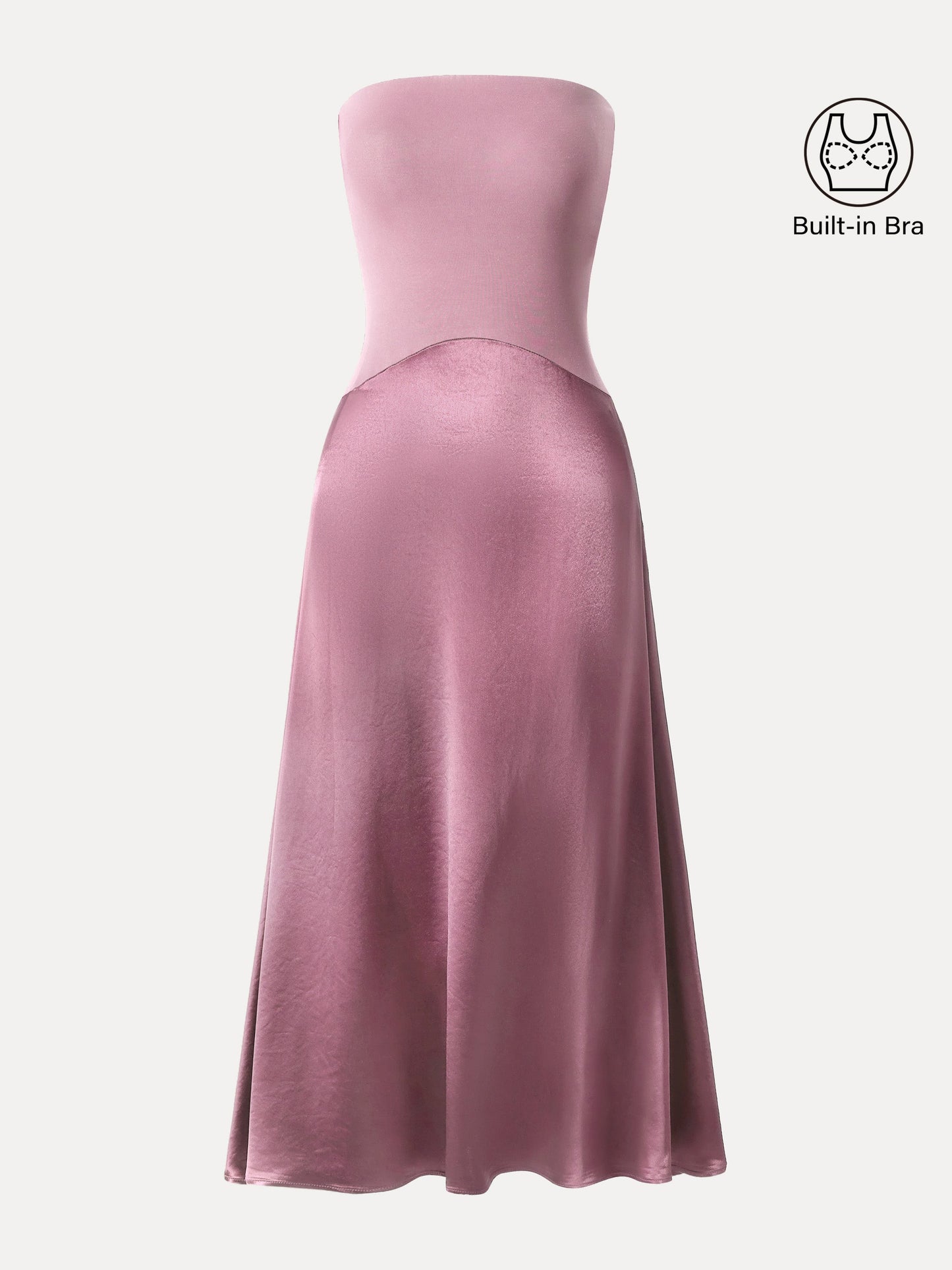 Midnight Acetate Non-slip Strapless Midi Brami Dress